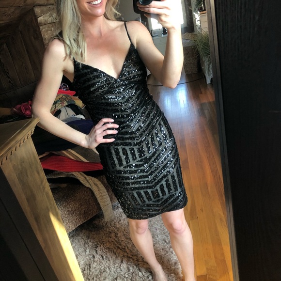 Express Dresses & Skirts - Express black sequin bodycon dress